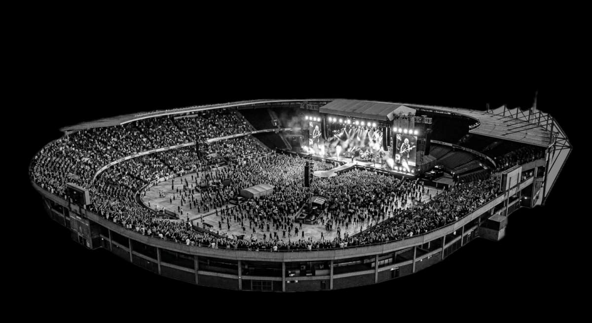 A stadium during a major concert